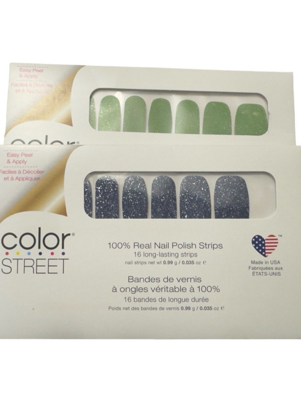 2 Sets Color Street Nail Polish Strips -Thyme to Go & Moon River NEW